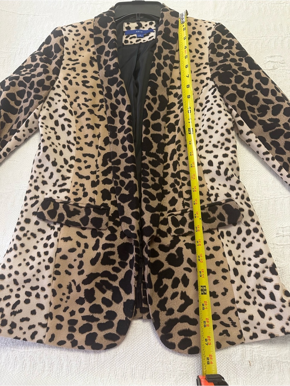 Apt. 9 Leopard Print Open Blazer Jacket - Tan Black - Picture 2 of 6